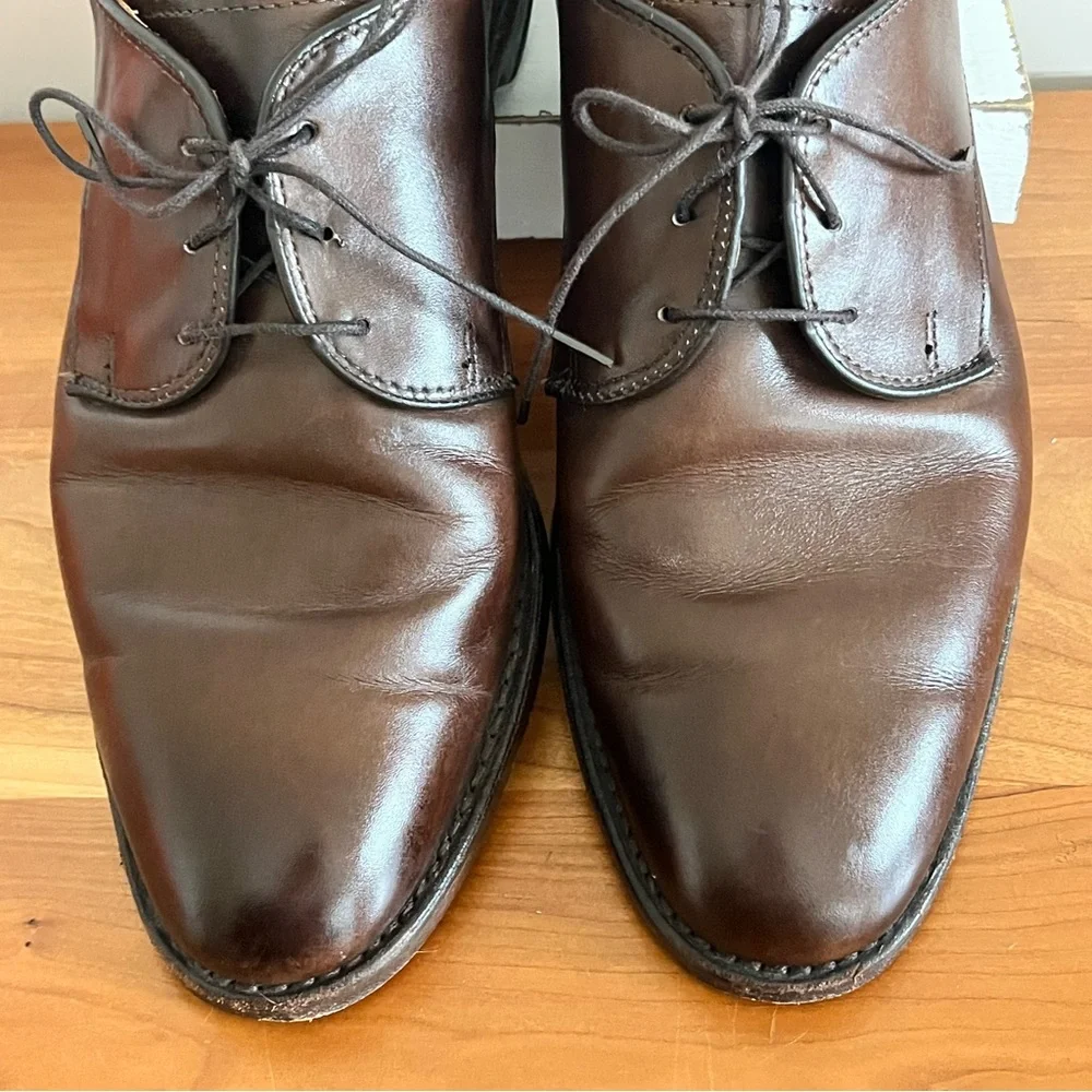 Allen Edmonds Kenilworth Brown Leather Derby Shoes Mens 9.5 D‎ Dress Bluchers